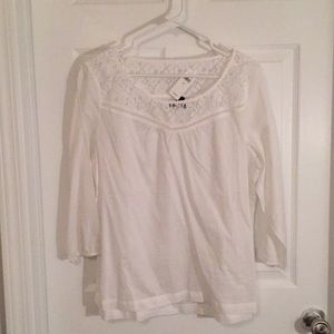 NWT Gap White Blouse with Lace Detail
